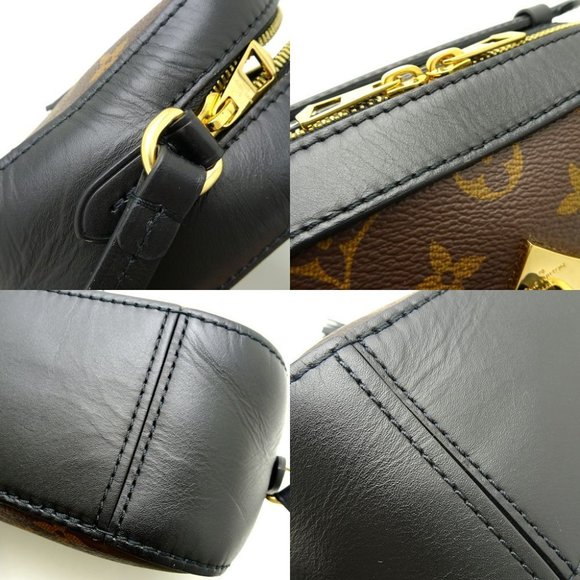 Saintonge Monogram Canvas Black Shoulder Bag - Picture 4 of 8